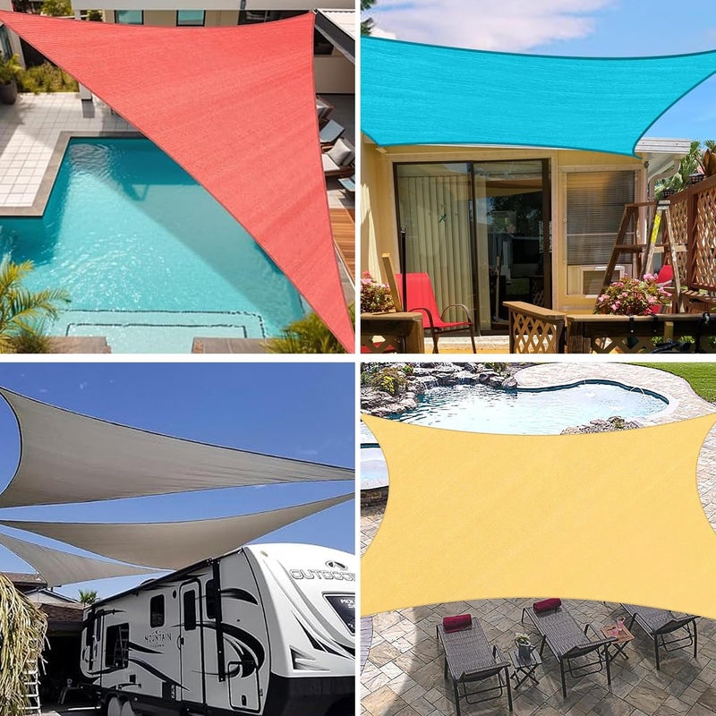 Coumavin 16'x16'x16' Sun Shade Sail Triangle Outdoor UV Block Canopy Sunshade Cover for Backyard Porch Pergola Deck Garden Patio, Dark Grey - Image 5